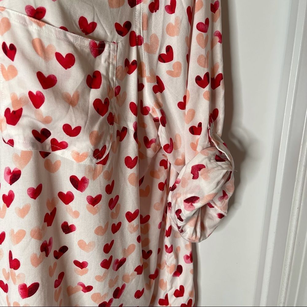 Heart Printed Button Up - Picture 3 of 4